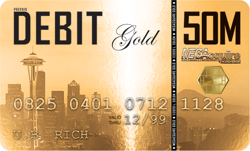 MEGAcquire GOLD 50M Gold Debit Card